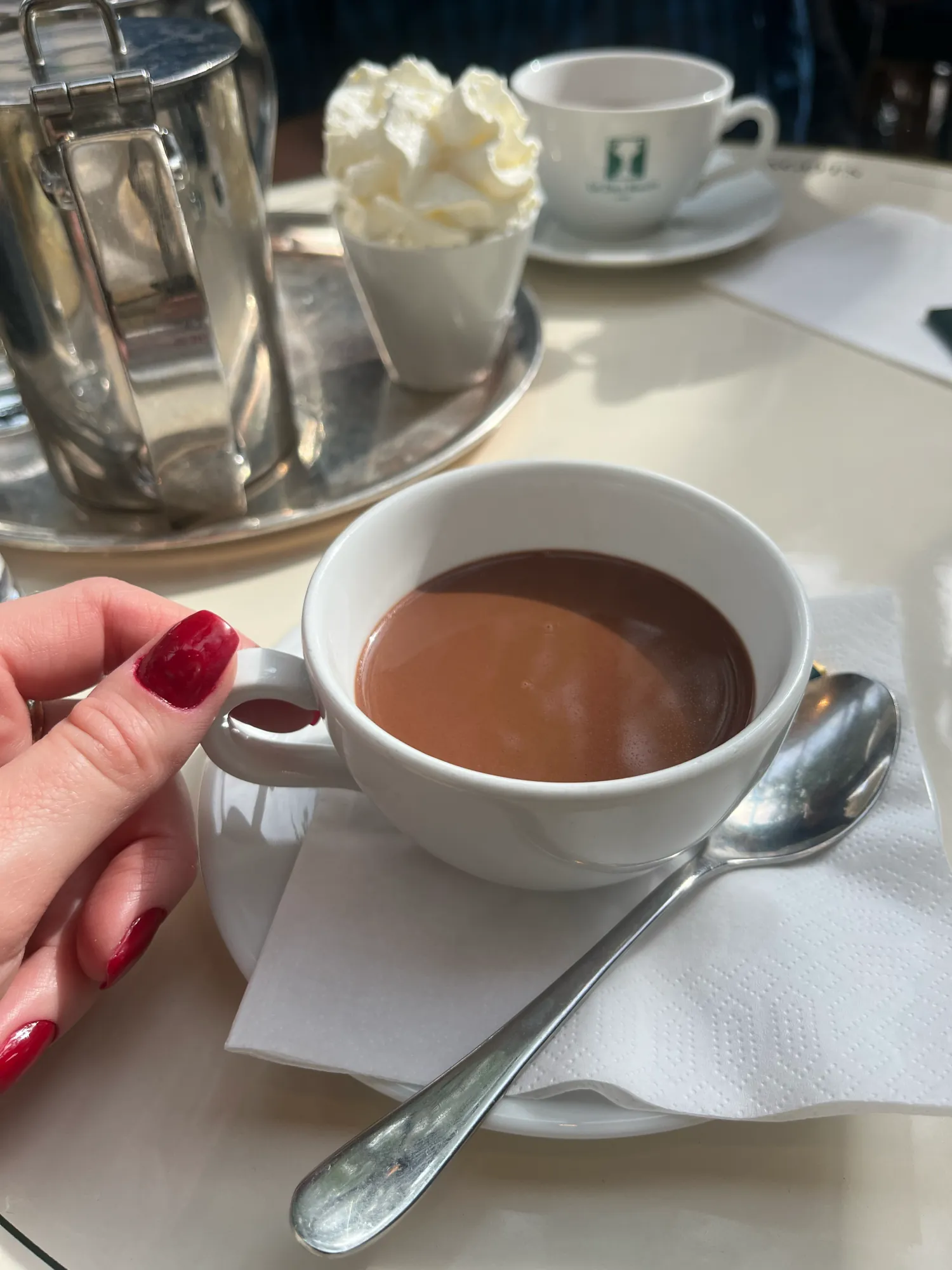 Les Deux Magots: chocolate quente em um café histórico